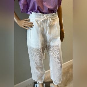 Blanc Noir Sojourner White Jogger Size M.  New With Tags. Sold Out Online